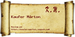Kaufer Márton névjegykártya