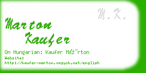 marton kaufer business card